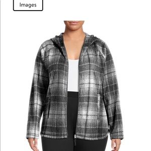 Swiss Tech Women's Plaid Full Zip Hooded Jacket with Long Sleeves